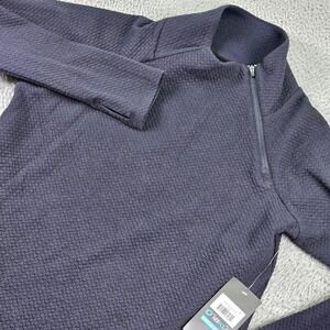 IBKUL Shirt Womens Medium Black Asymmetrical Tunic Top 1/2 Zip Knit Pullover